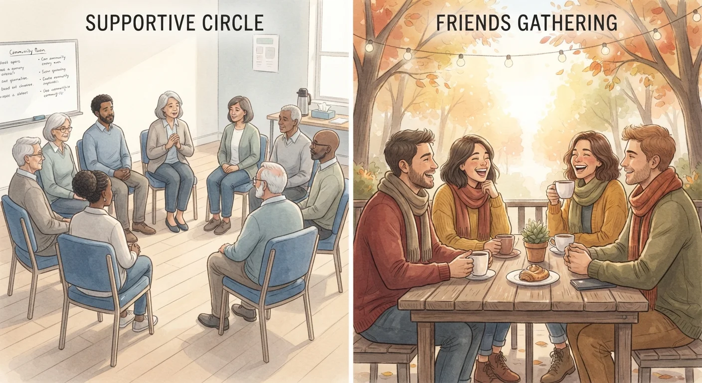 Formal Support Groups vs. Informal Social Circles: Different Paths to Connection