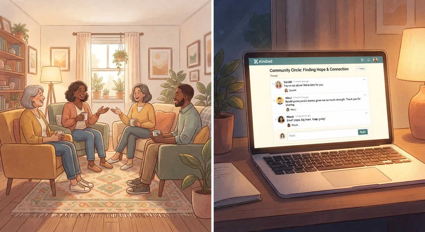 Online Communities vs. In-Person Networks for Emotional Support